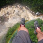 first person photograph over the river