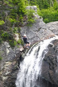 Marble Zip Tours flying over Steady Brook Falls